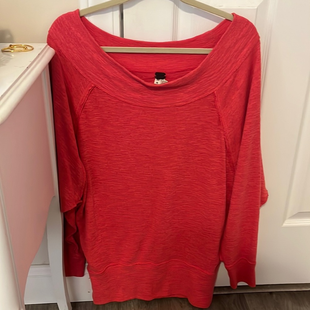 Free People Long sleeve pink shirt